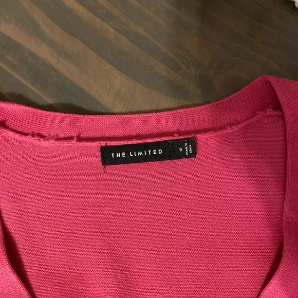 The Limited Fuchsia Pink Fitted Cardigan. 3/4 Sleeves. Size Small. - Picture 2 of 3